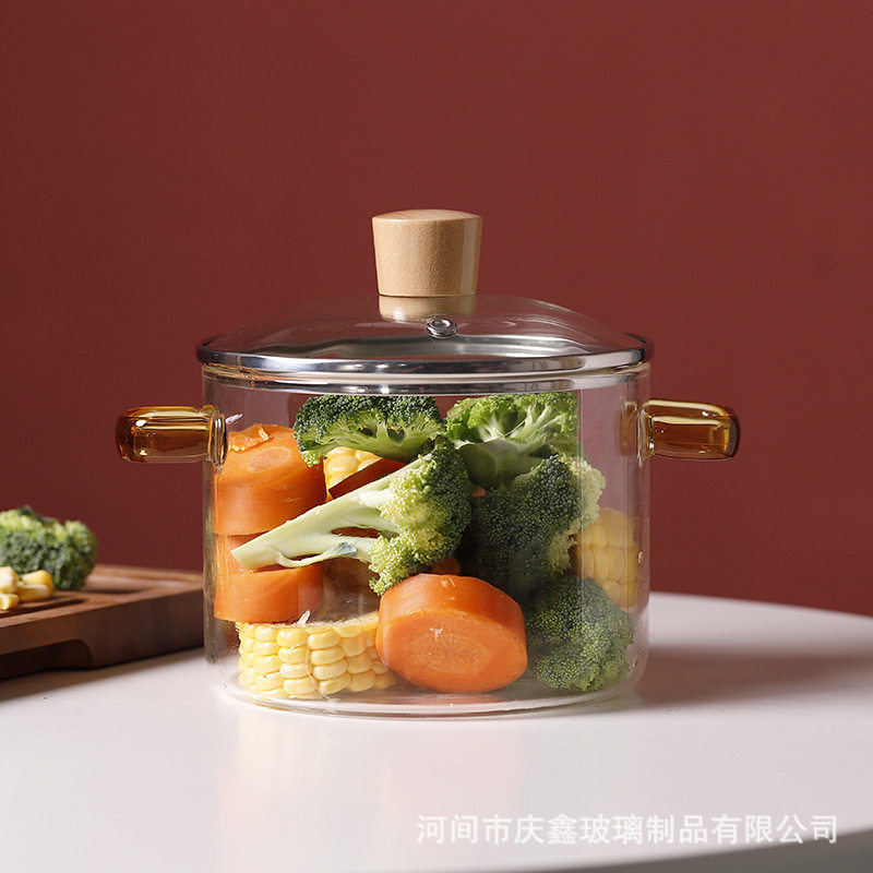 现货双耳木珠汤锅高硼硅