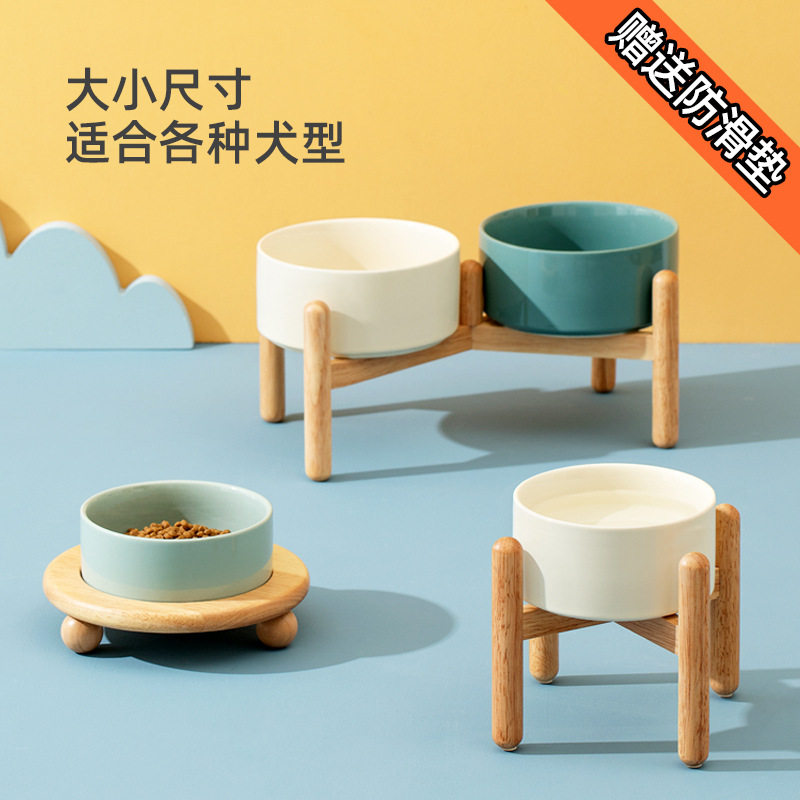 陶瓷高脚狗碗双碗护颈椎