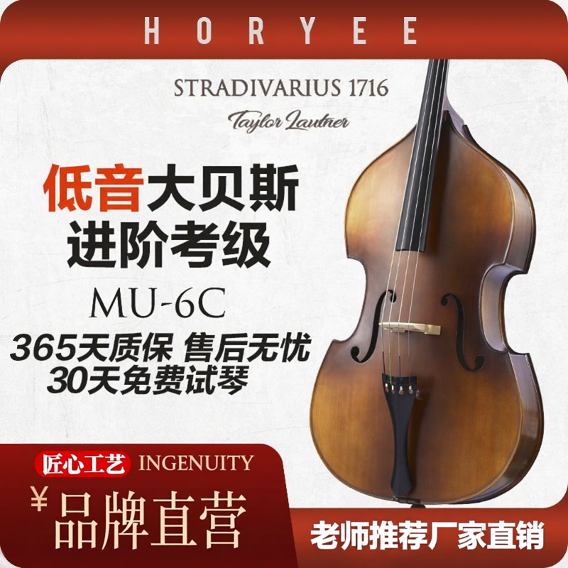 鸿莺低音大提琴贝斯手工实木琴成人练习考级乐团大贝司doublebass