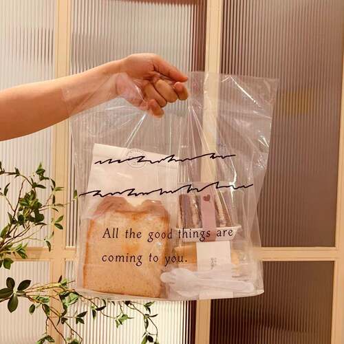 袋甜品手提焙袋外卖打包面烘甜品包装包F76STJJ7袋塑料袋蛋糕袋子