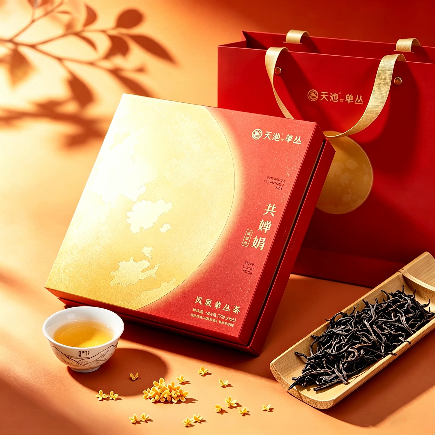 天池中秋单丛茶礼盒装桂花香182g图片