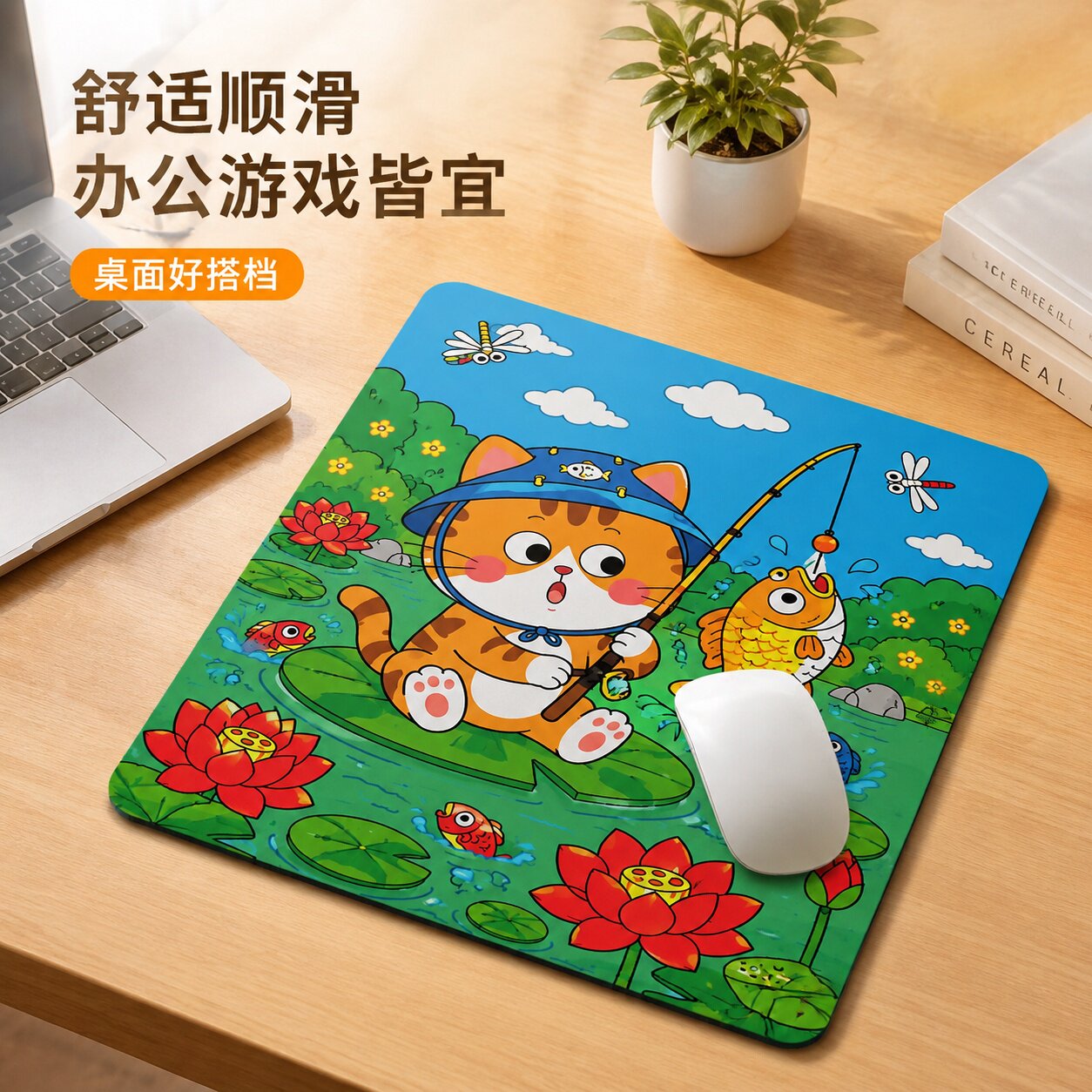 可爱卡通童趣锁边桌垫儿童学生办公游戏防滑橡胶底电脑桌面鼠标垫