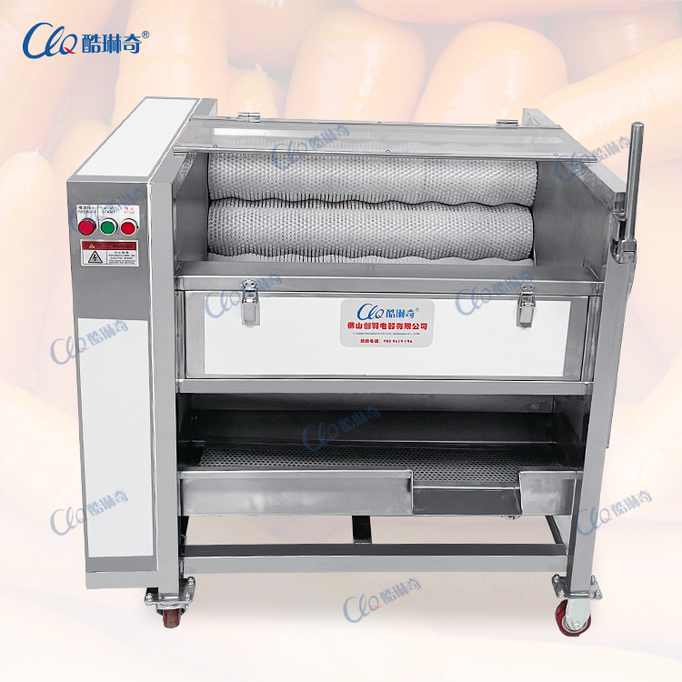 生姜胡萝卜山芋清洗脱皮机加工萝卜泥浆机毛辊清洗机配套果蔬设备