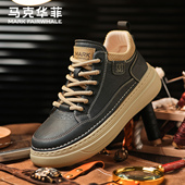 男2025新款 加绒潮鞋 秋冬运动工装 男百搭软底板鞋 鞋 马克华菲高帮鞋