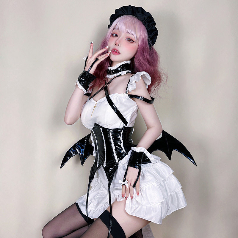 万圣节服装暗黑哥特黑色女仆装性感小恶魔制服诱惑角色扮演蝙蝠装