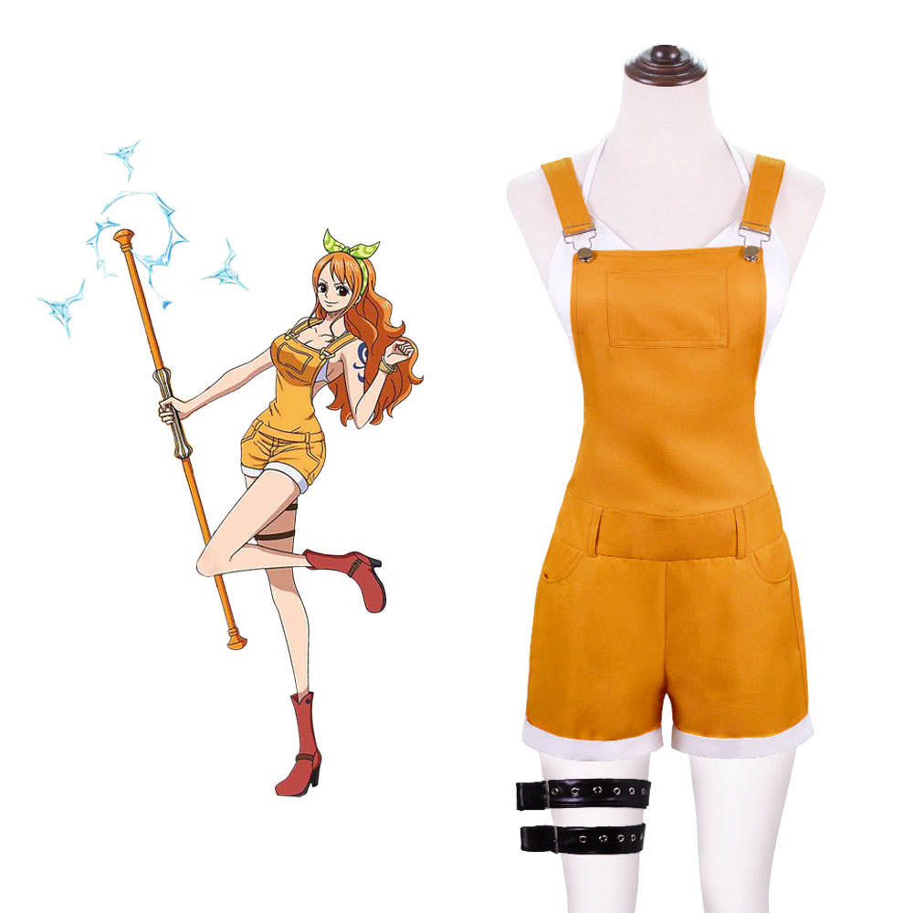 海贼王新剧场版娜美cos服背带裤 cosplay服装万圣节动漫展演出服