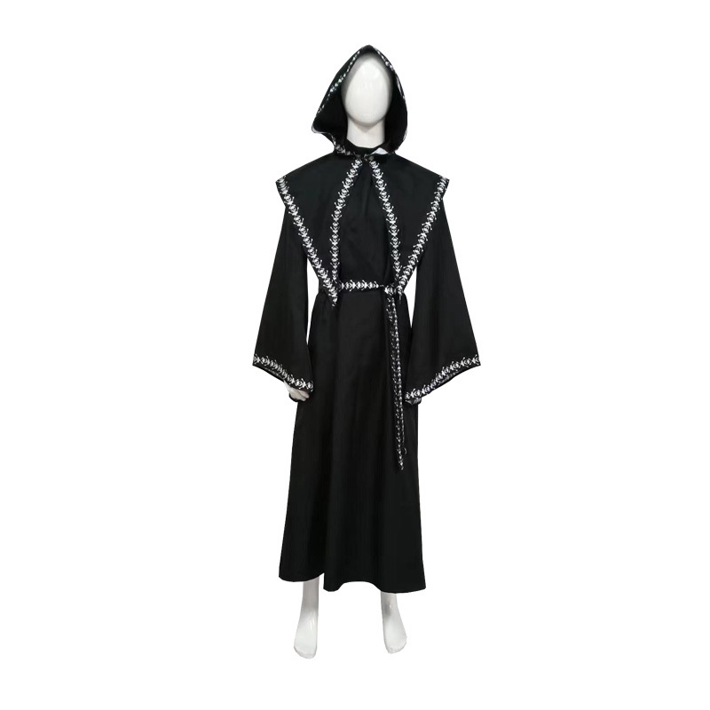万圣节神父中世纪文艺复古cosplay角色扮演修士死神长袍牧师cos服