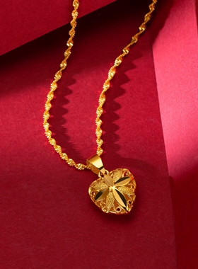 爆款爱心桃心项链女颈链高级设计感轻奢小众锁骨链2024新款饰品吊