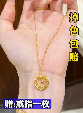 【爆款抢购 】新款编织捕梦网项链女莫比乌斯环方块颈链越南沙金