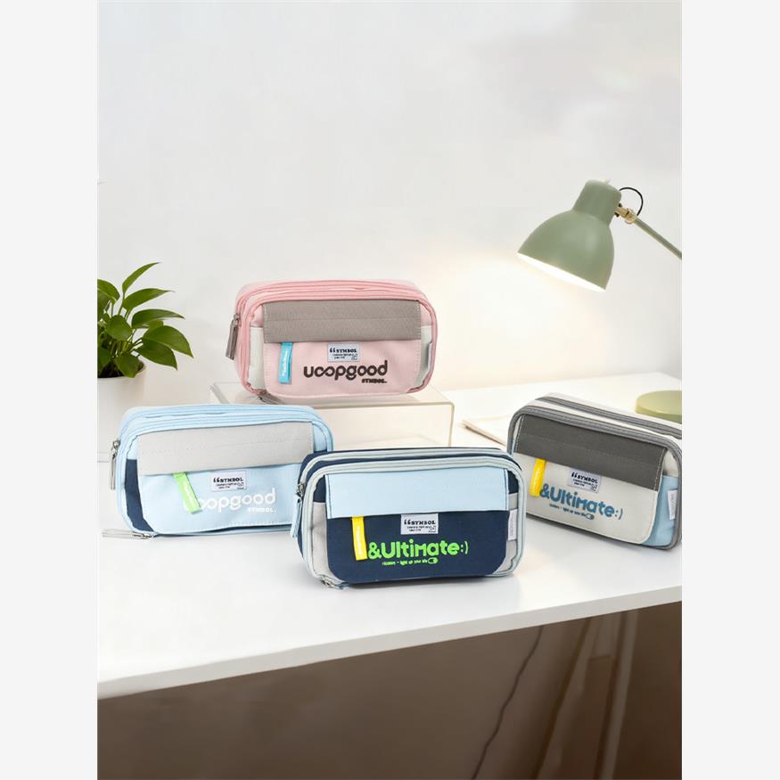 高颜值简约多功能多层大容量方砖笔袋中小学生铅笔袋创意文具袋