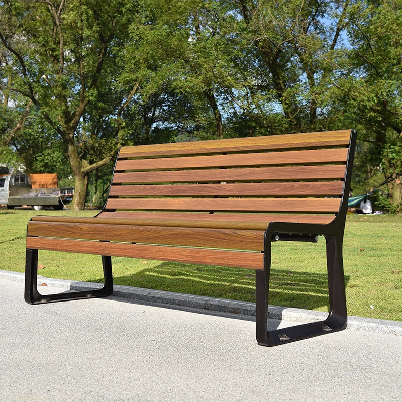 公园椅户外长椅休闲座椅室外长条椅景区广场防腐实木塑木花园椅子
