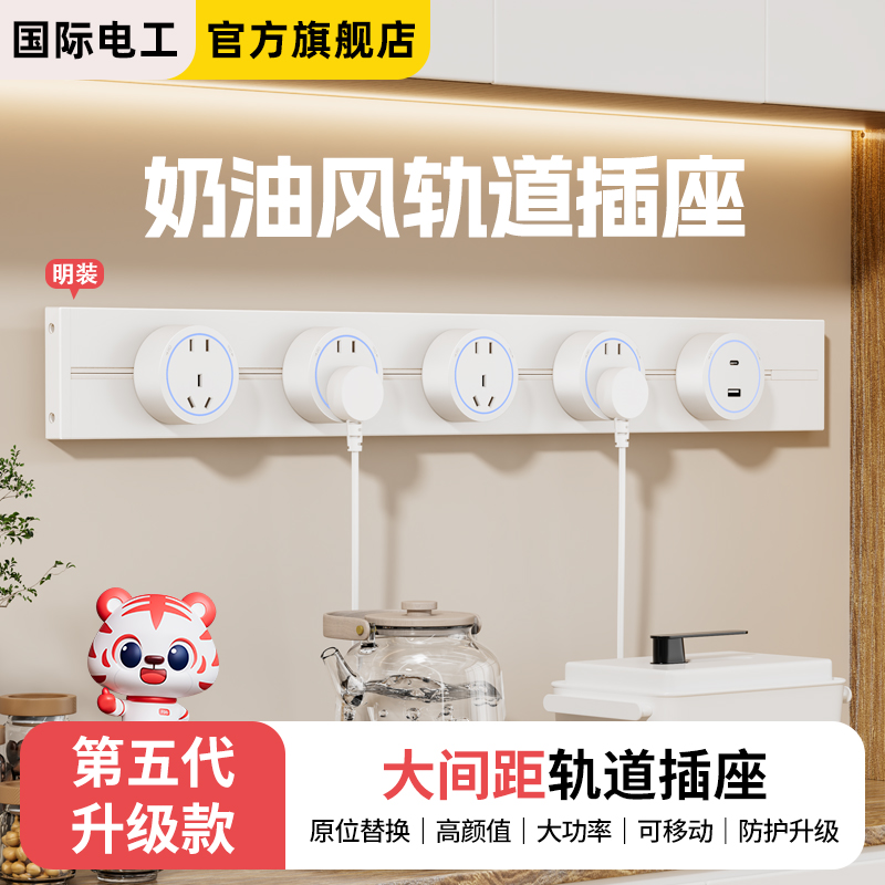 国际电工大间距可移动轨道插座
