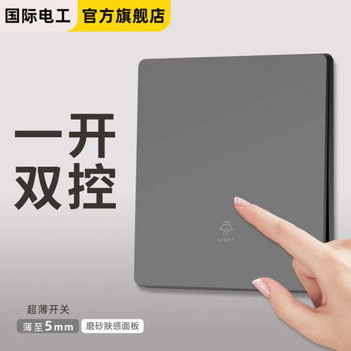 国际电工86型灰色开关插座面板