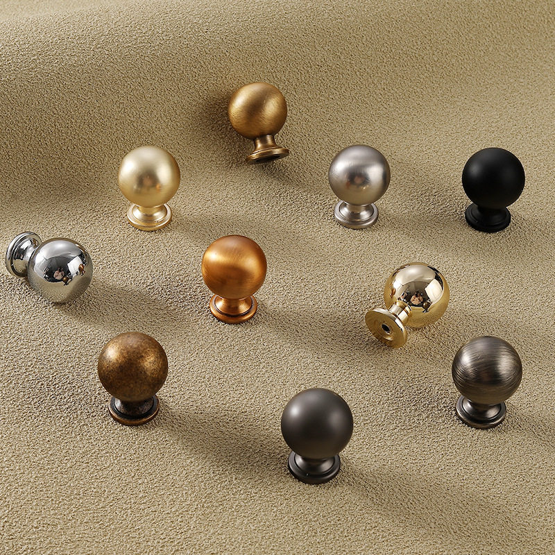 中古风黄铜拉手古铜圆球衣柜门橱柜抽屉金色法式简约银色单孔把手,基础建材,小拉手,淘宝优惠券,粉丝福利购,淘宝优惠卷