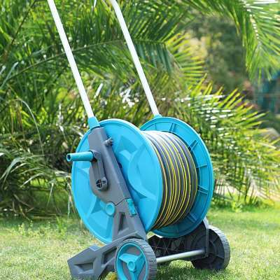 汉轩大号水管收纳架洗车水管车浇花喷头软管家用卷管器水车架带轮