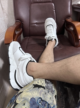 SAM JIMMY巴黎时尚运动鞋男女新款系带网拼真皮毒家魔术贴老爹鞋