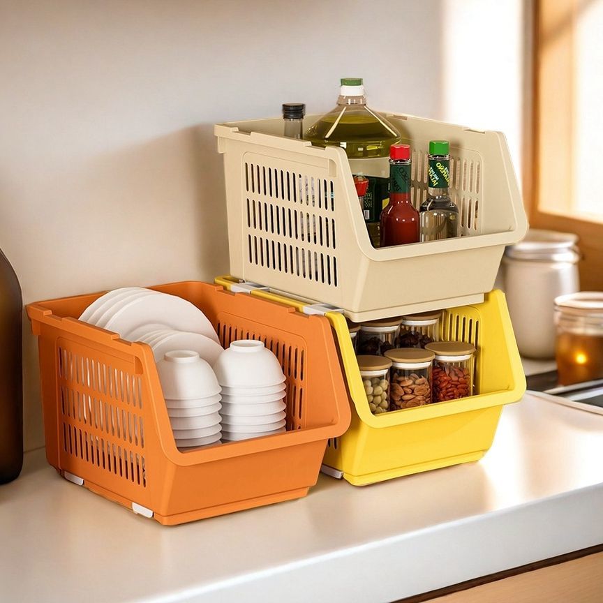 特厚耐用可调节折叠收纳置物架厨房夹缝台面落地收纳篮果蔬篮角架