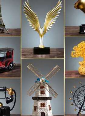 酒柜装饰品复古摆件小提琴创意家居客厅欧式书柜小摆设