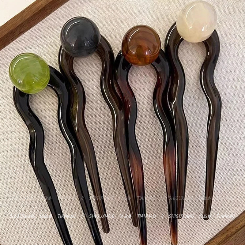 简约u型发簪丸子头盘发神器