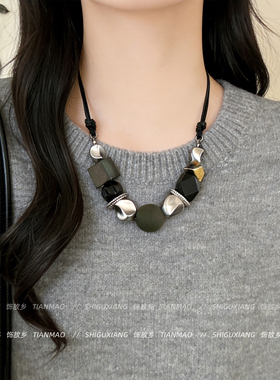 轻奢小众木质项链女2026新款