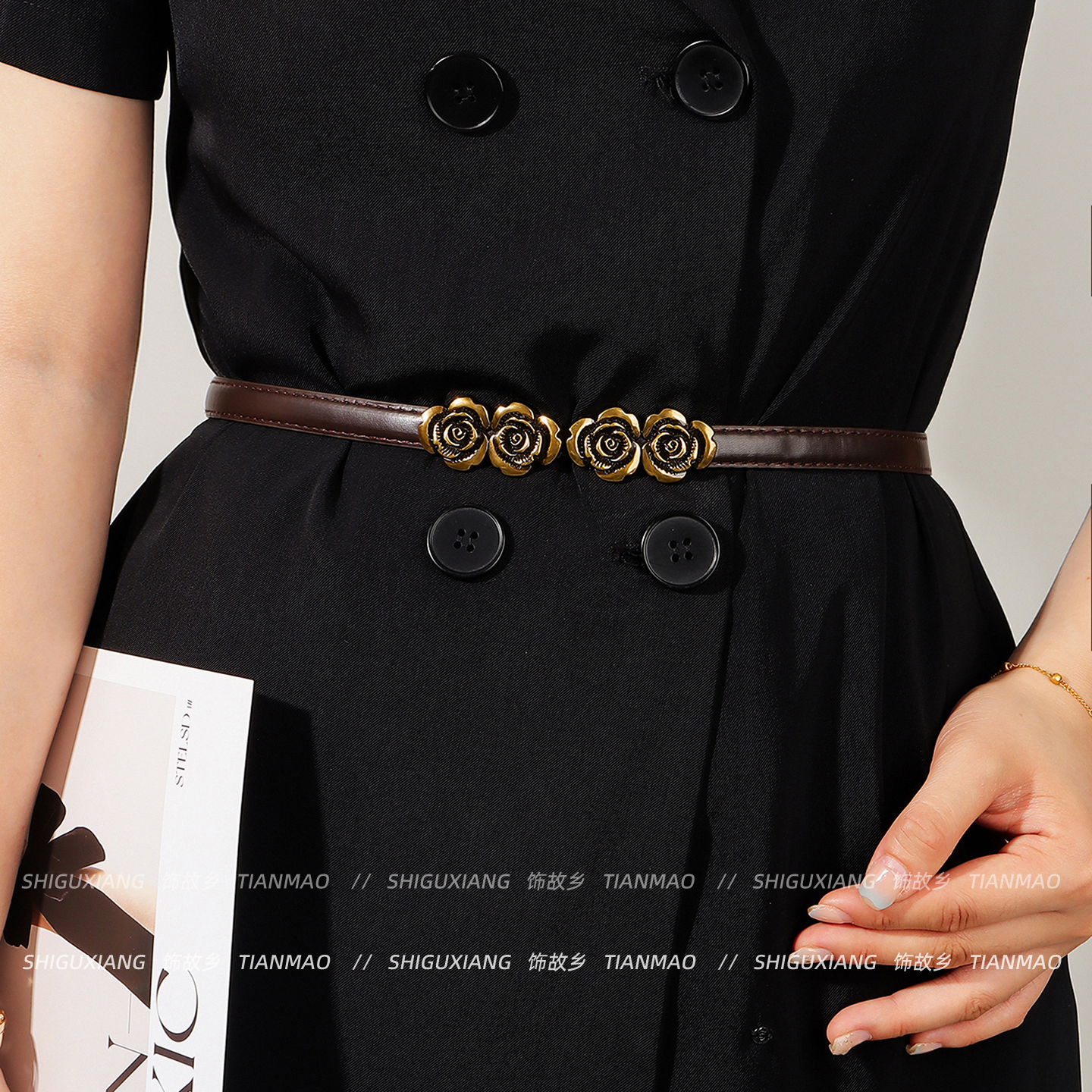 大衣风衣腰带固定卡扣松紧调节