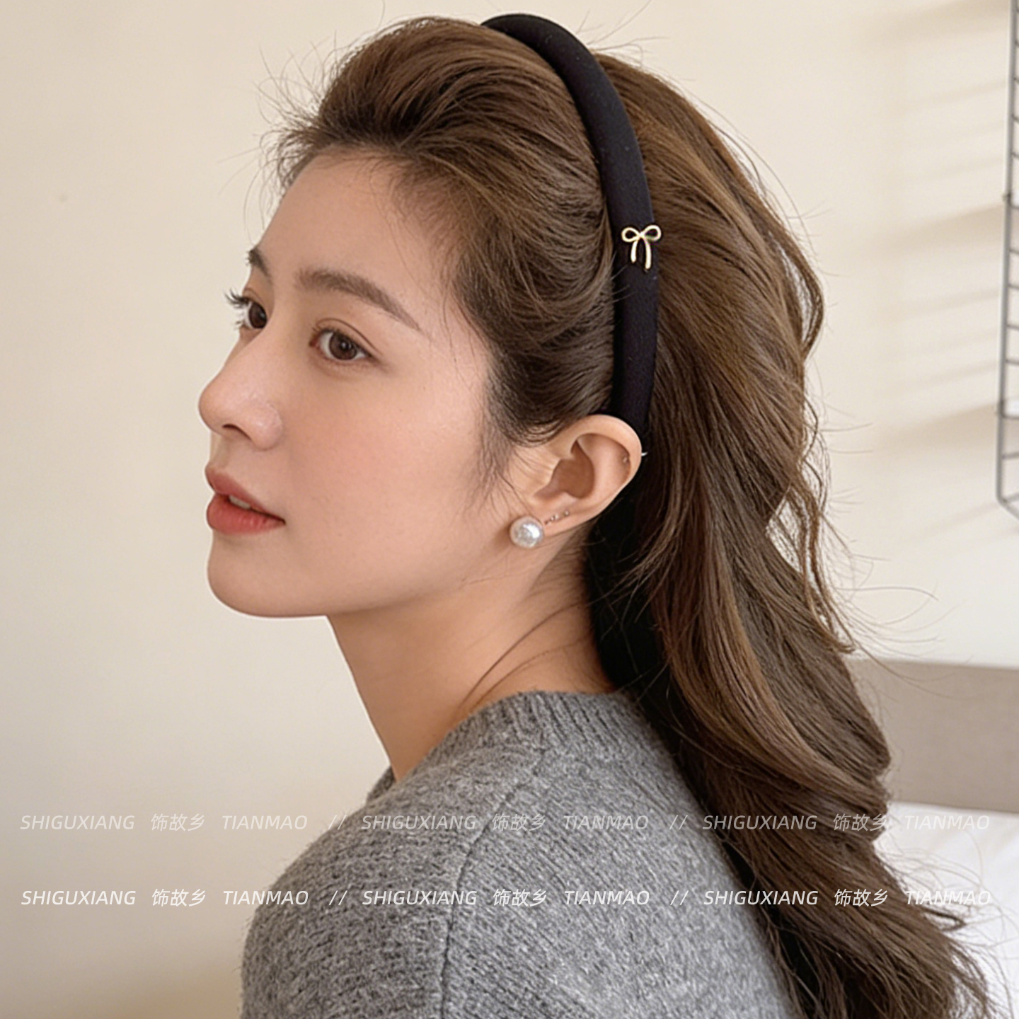 蝴蝶结高颅顶发箍女2025新款