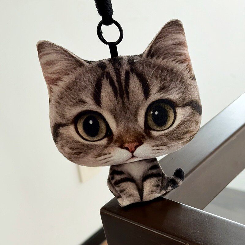 大头猫咪公仔挂件仿真玩偶钥匙扣毛绒玩偶搞怪趣味可爱萌抽象礼物