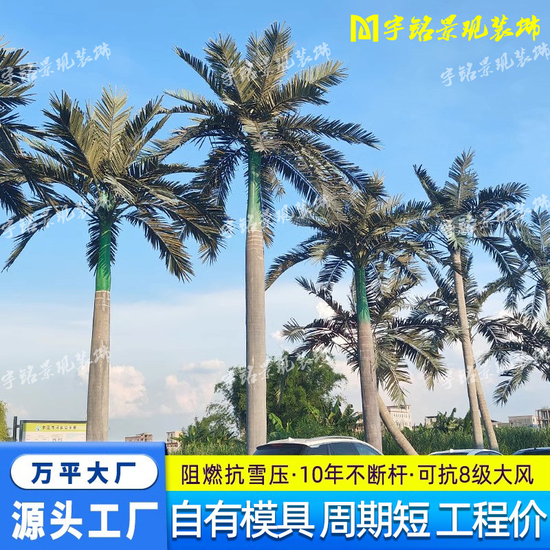 仿真椰子树假椰树大型户外室内海藻树玻璃钢棕榈树大王椰景观装饰