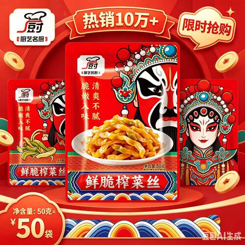 榨菜丝50g小包装重庆特产咸菜下饭菜开味菜腌制菜酱菜即食菜