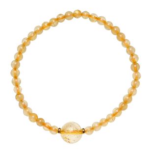 暖言天然黄发晶手链女极细简约招财转运珠金发晶手串黄色水晶珠子