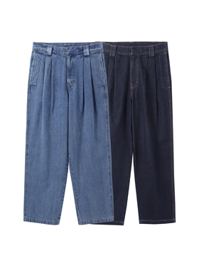 INTERPLAY 双褶水洗牛仔裤长裤