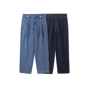 INTERPLAY 双褶水洗牛仔裤长裤