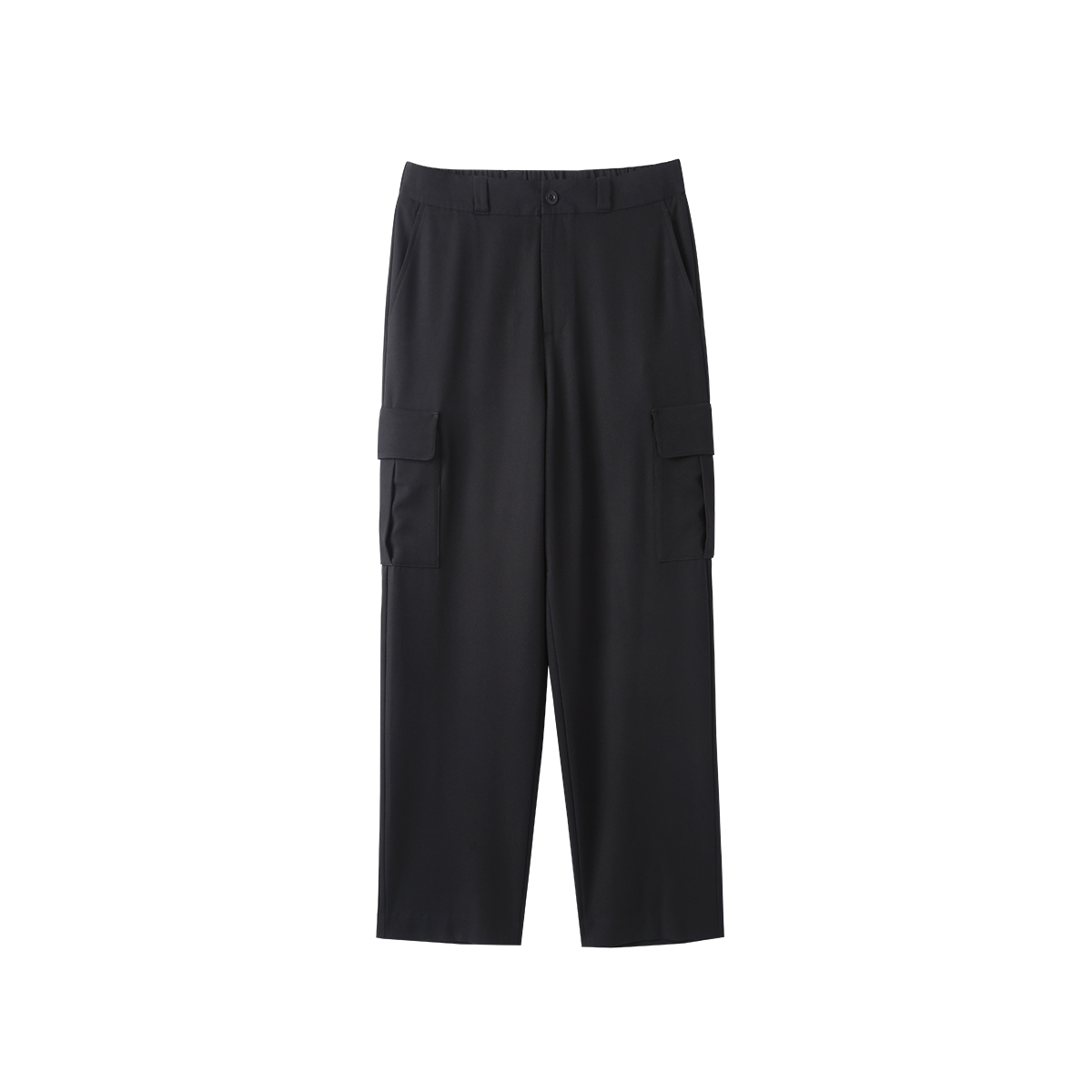 INTERPLAY黑色仿羊毛侧袋西裤