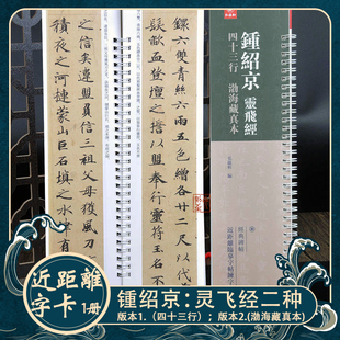 钟绍京灵飞经二种 锺绍京书法近距离字卡 四十三行·渤海藏真本