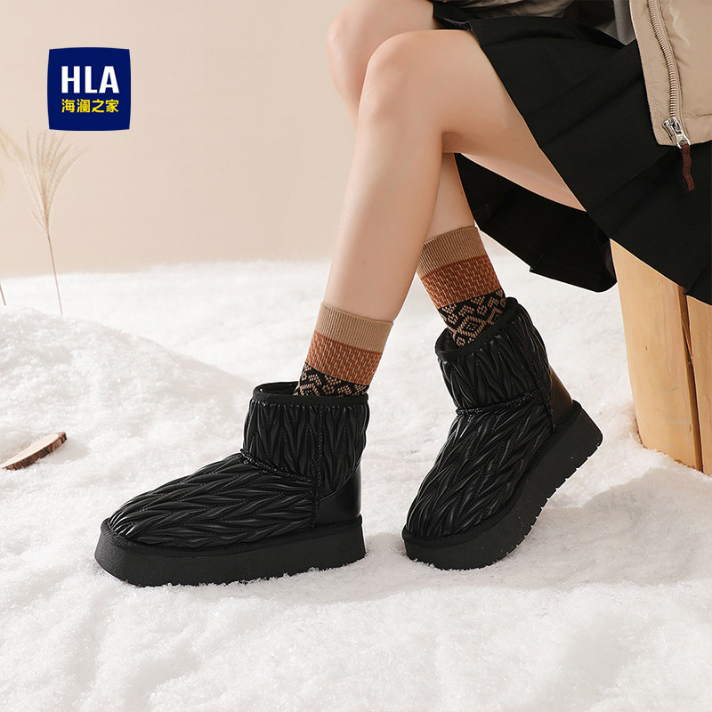 海澜之家厚底雪地靴女款2025新款秋冬加绒加厚女鞋雪地棉保暖棉靴,女鞋,时尚雪地靴,淘宝优惠券,粉丝福利购,淘宝优惠卷