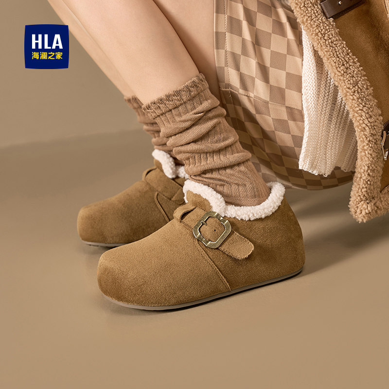 HLA/海澜之家女鞋2025冬季新款加绒勃肯鞋女保暖内增高棉鞋雪地靴,女鞋,勃肯鞋/软木鞋,淘宝优惠券,粉丝福利购,淘宝优惠卷