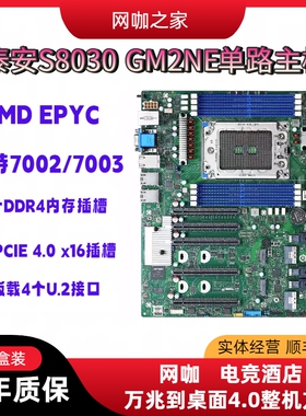 全新泰安S8030 服务器主板AMD 7002/7003  PCIE4.0网吧万兆到桌面
