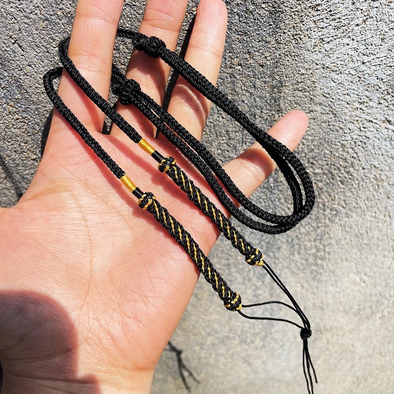 供货九眼不灭金刚项链绳天珠挂绳横穿吊坠绳手工编织可调节款