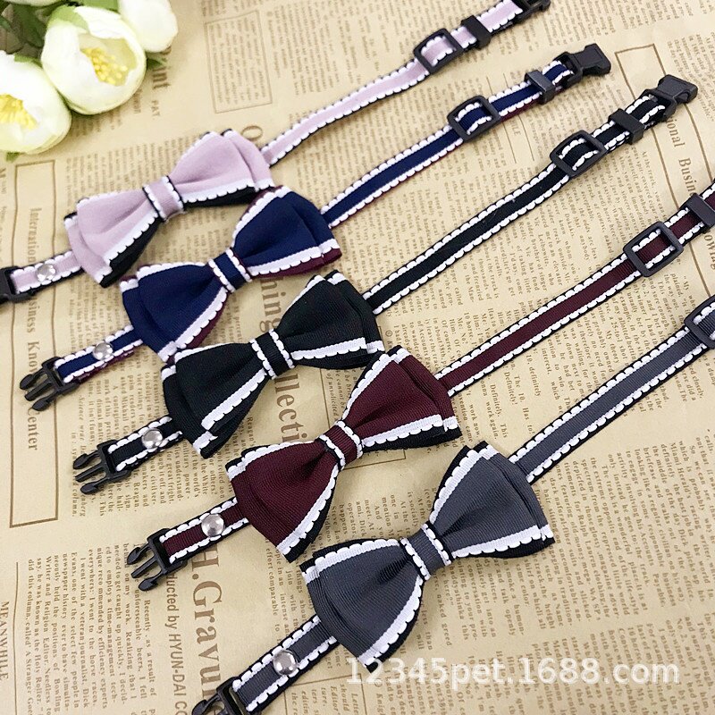 宠物领结蝴蝶结 泰迪博美铃铛项圈 猫咪狗狗铃铛饰品项圈