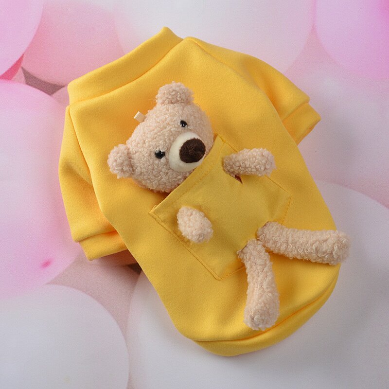 小型犬宠物牙签口袋玩具熊变身装狗狗衣服秋冬加绒保暖服装用品