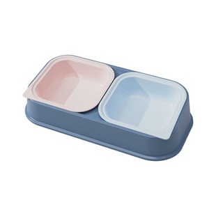 猫碗双碗猫盆狗食狗盆饭盆狗碗宠物猫咪饭碗拼色防打翻猫粮猫食盆