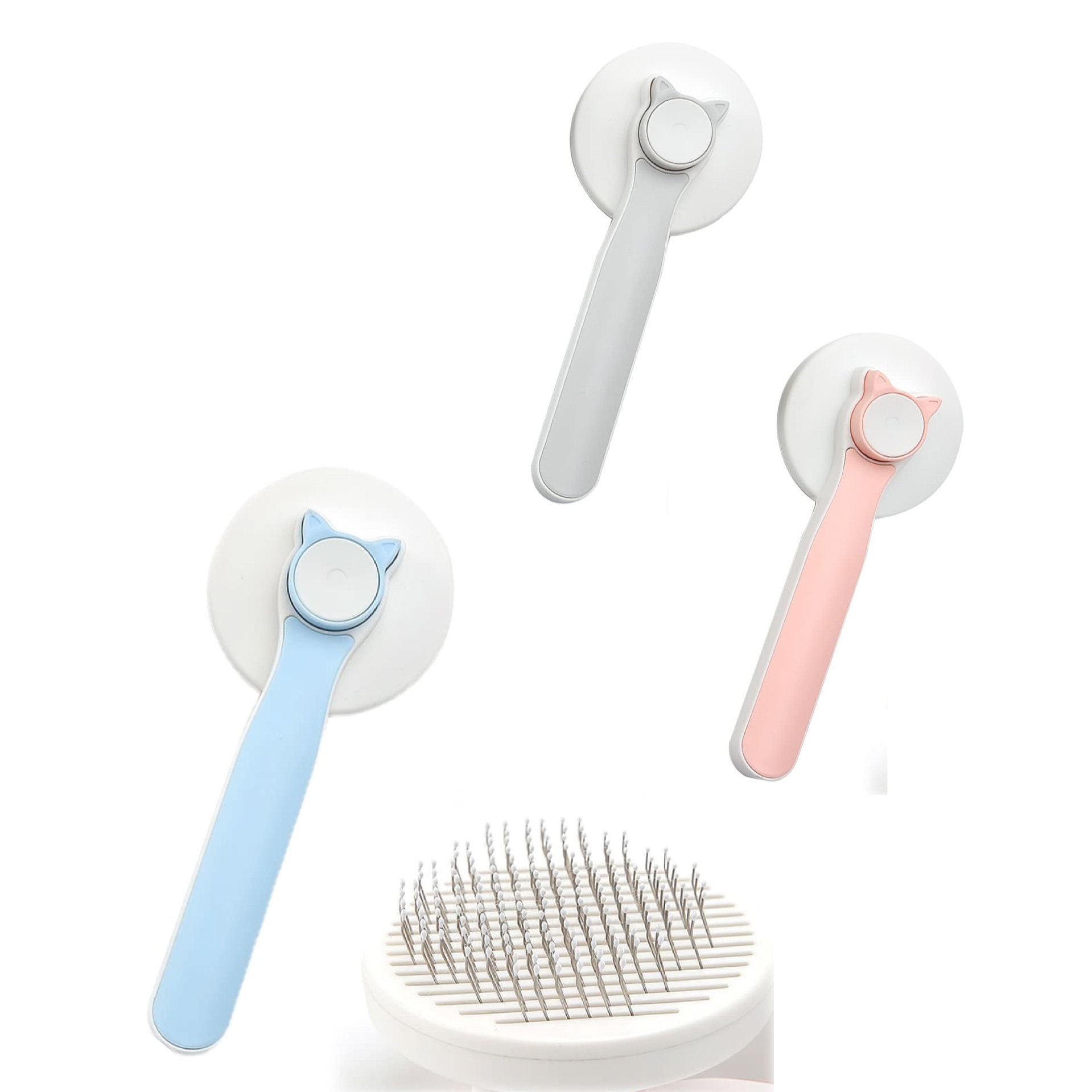 按压款除毛猫刷适用于宠物猫狗去皮去毛按摩梳WT02