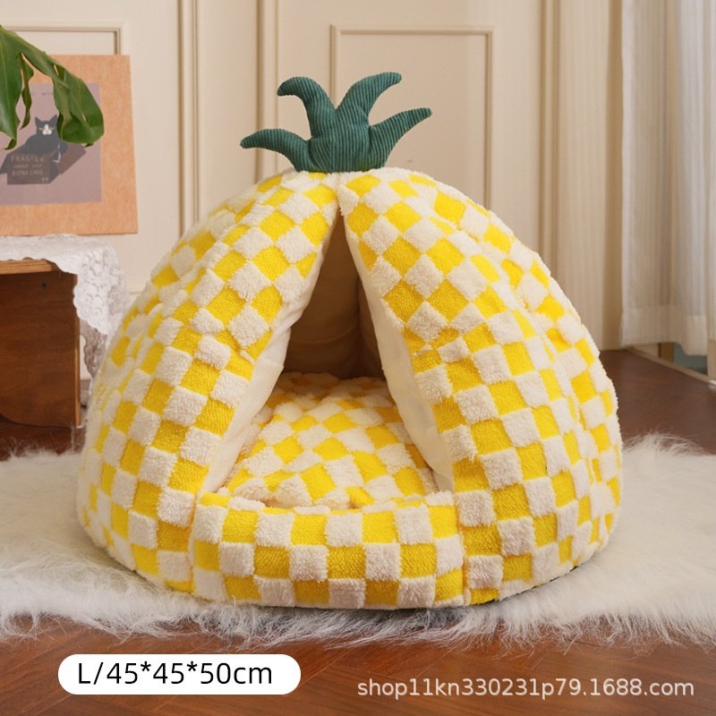 四季创意宠物窝猫垫盖毯可拆卸凤梨造型柔软舒适毛绒猫窝宠物垫,宠物/宠物食品及用品,猫笼子/猫别墅,淘宝优惠券,粉丝福利购,淘宝优惠卷