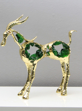 现代轻奢创意镂空羊摆件办公室客厅玄关电视柜酒柜书柜装饰摆设