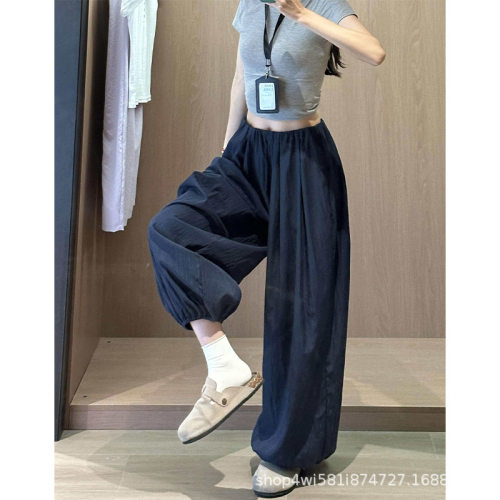 女士纯色高腰直筒休闲裤不易变形