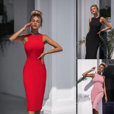 Sexy slim sleeveless patchwork dress  性感修身无袖拼接连衣裙