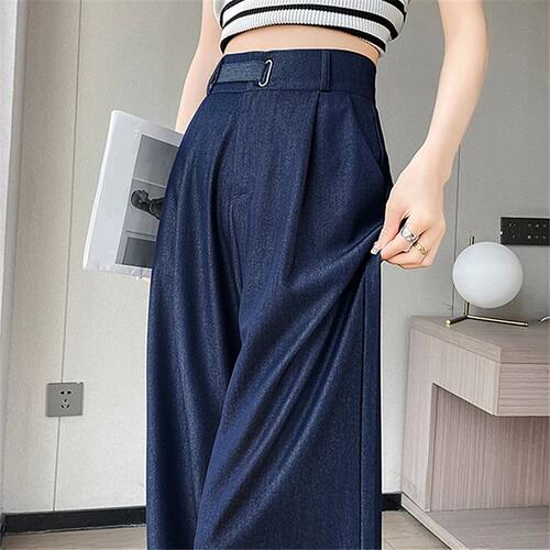 Thin high-waisted straight-leg floor pants薄款高腰直筒拖地裤