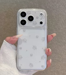 适用苹果17/16proma满屏线条小熊手机壳小米17简约华为pura80可爱mate70软壳OPPOFindX9透明VIVOX300保护套