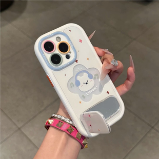 适用iPhone16/15promax简约耳机音乐西高地支架手机壳小米15/14支架华为pura70Pro防摔vivos30软壳OPPOReno14