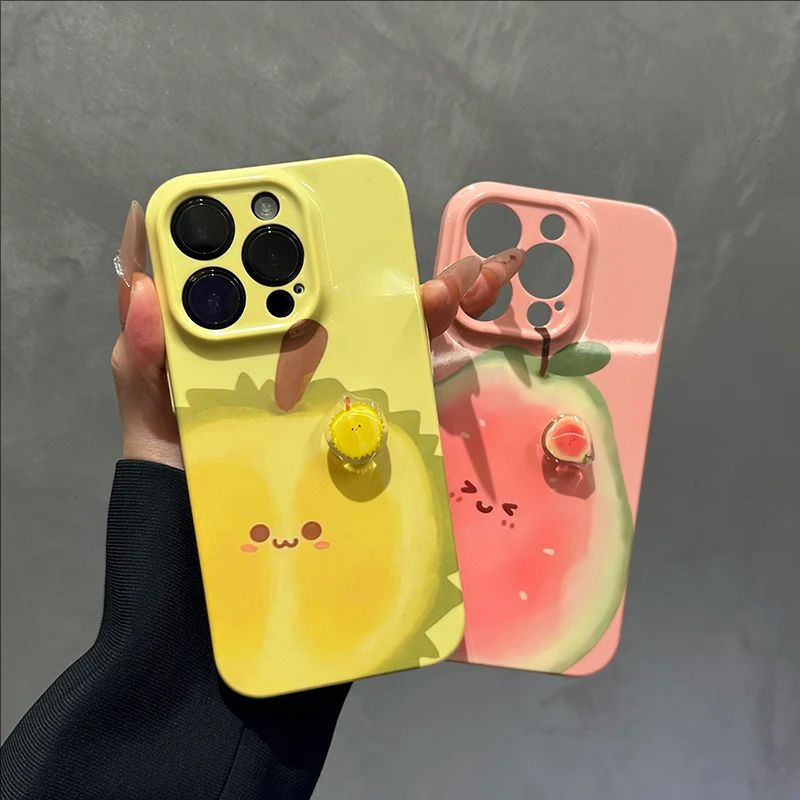 iPhone15/16promax手机壳趣味旋转芭乐榴莲苹果11/12/13/14plus卡通情侣华为Mate60pro全包小米菲林保护套